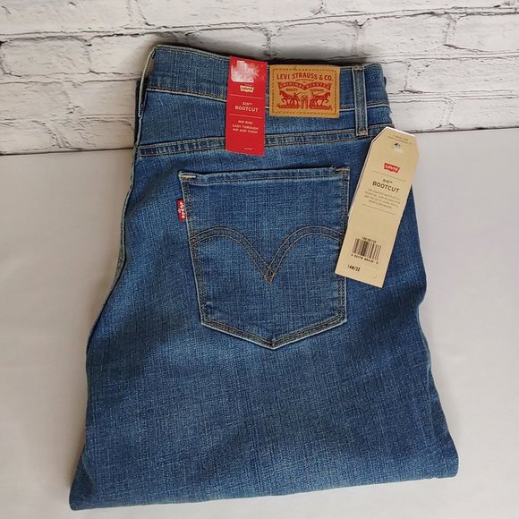 LEVI'S 515 BOOTCUT RELAXED FIT MID~RISE MEDIUM WASH DENIM JEANS BUTTON FLY - Picture 1 of 16